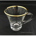 gold rim glassware shot wine glass with handles